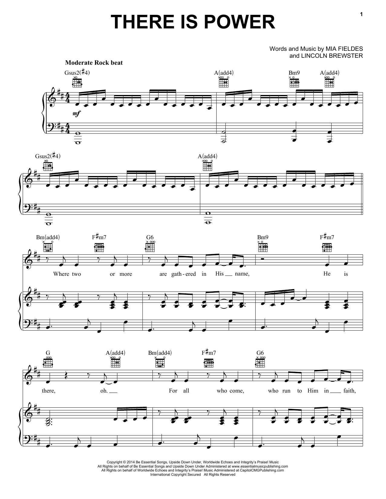 Lincoln Brewster There Is Power sheet music notes and chords arranged for Piano, Vocal & Guitar Chords (Right-Hand Melody)