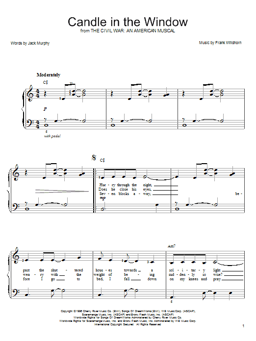 Linda Eder Candle In The Window sheet music notes and chords arranged for Easy Piano