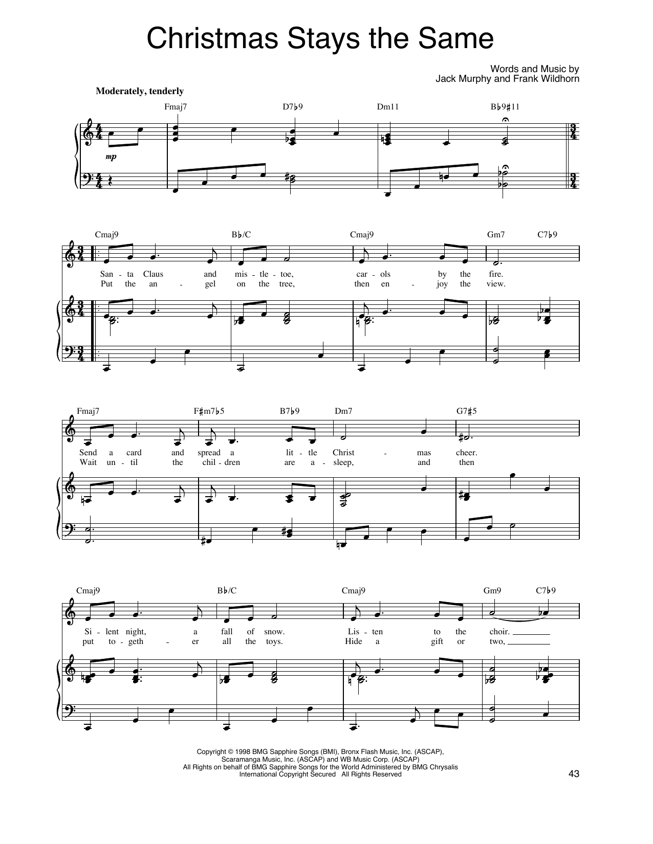 Linda Eder Christmas Stays The Same sheet music notes and chords arranged for Piano, Vocal & Guitar Chords (Right-Hand Melody)