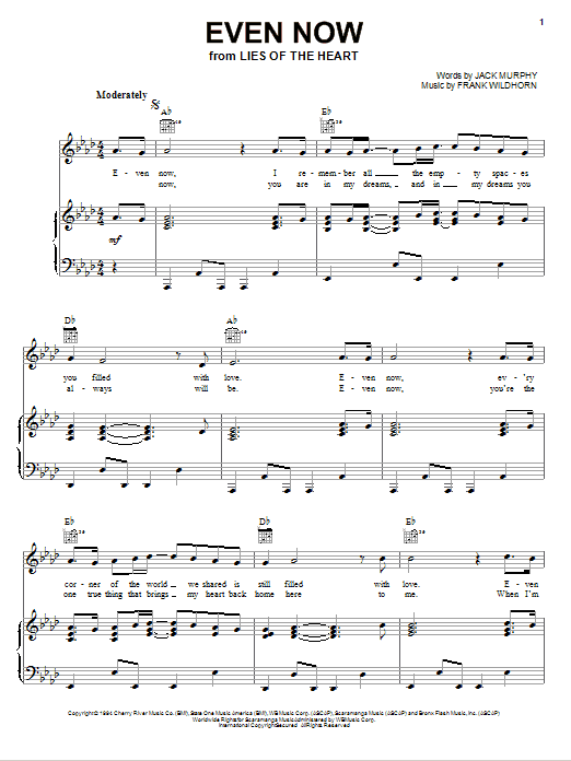 Linda Eder Even Now sheet music notes and chords arranged for Piano, Vocal & Guitar Chords (Right-Hand Melody)