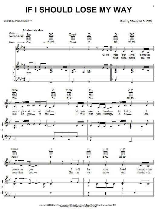Linda Eder If I Should Lose My Way sheet music notes and chords arranged for Piano, Vocal & Guitar Chords (Right-Hand Melody)