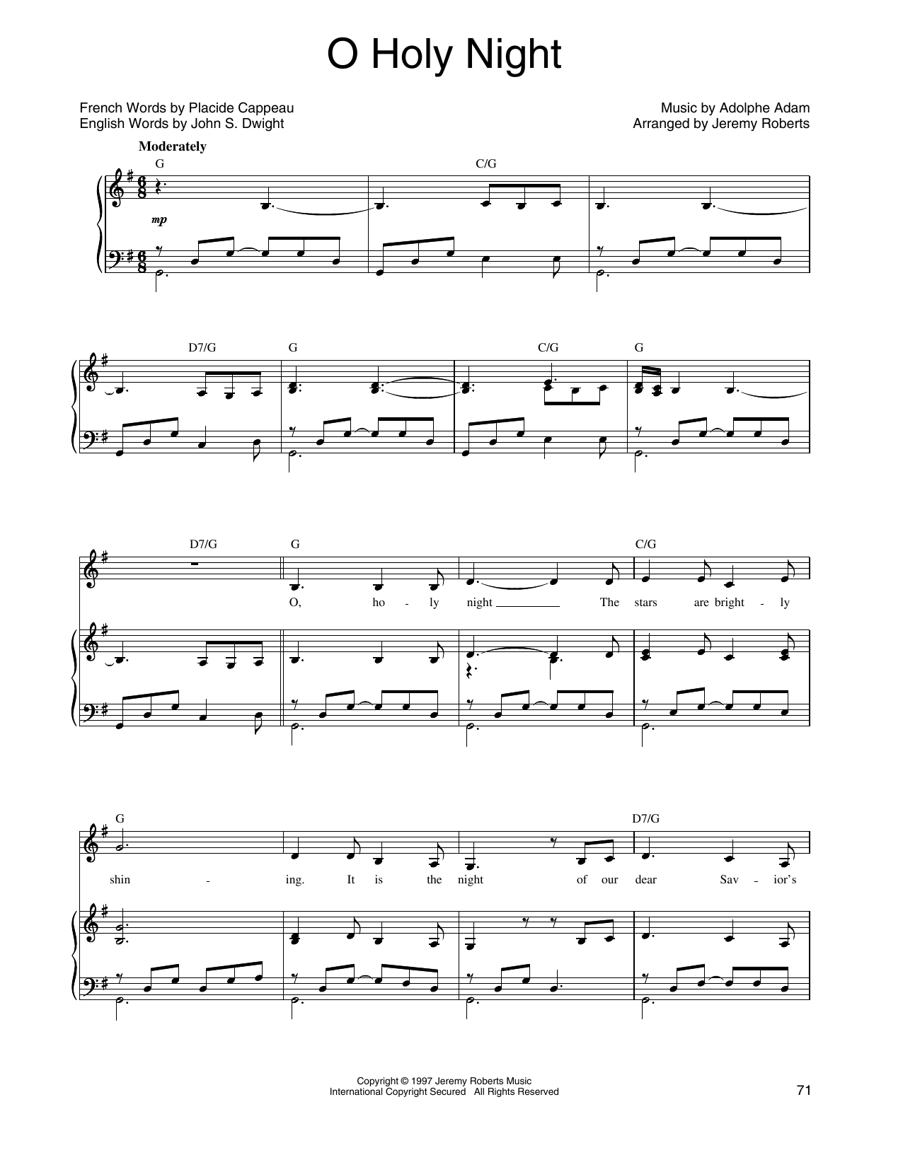Linda Eder O Holy Night sheet music notes and chords arranged for Piano, Vocal & Guitar Chords (Right-Hand Melody)