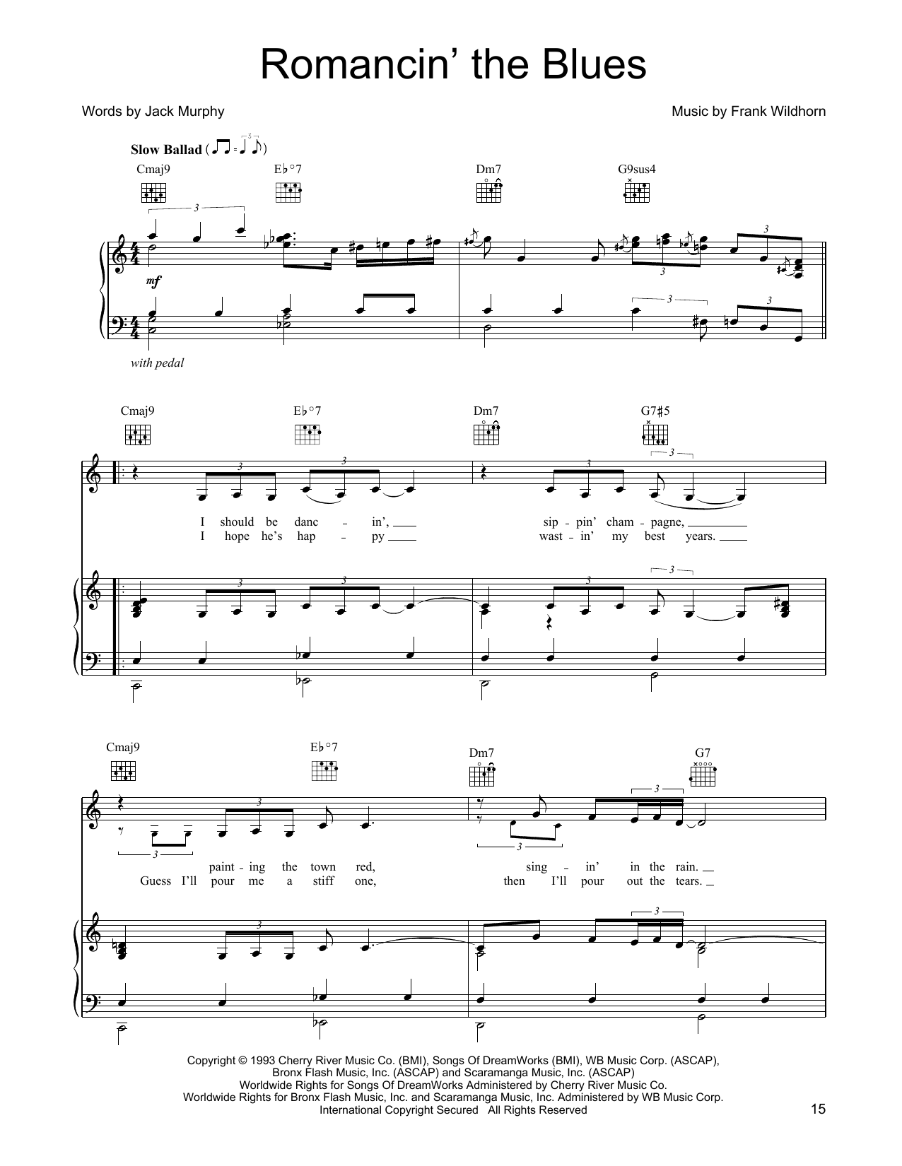 Linda Eder Romancin' The Blues sheet music notes and chords arranged for Piano, Vocal & Guitar Chords (Right-Hand Melody)