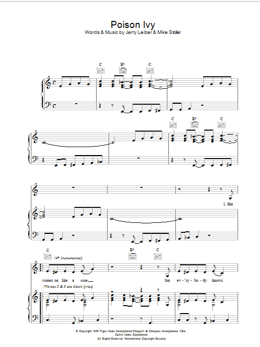 Linda McCartney Poison Ivy sheet music notes and chords. Download Printable PDF.