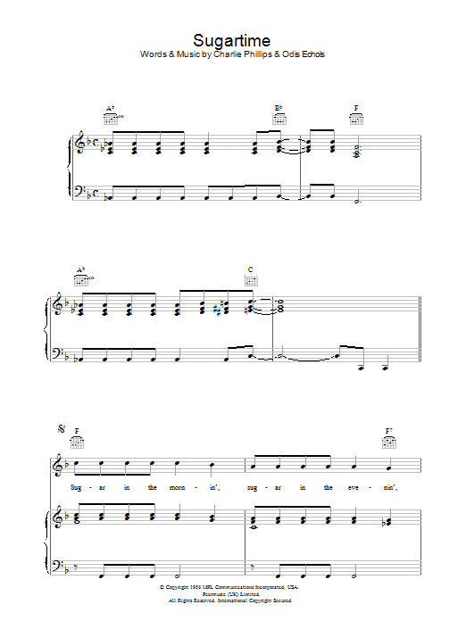 Linda McCartney Sugartime sheet music notes and chords. Download Printable PDF.