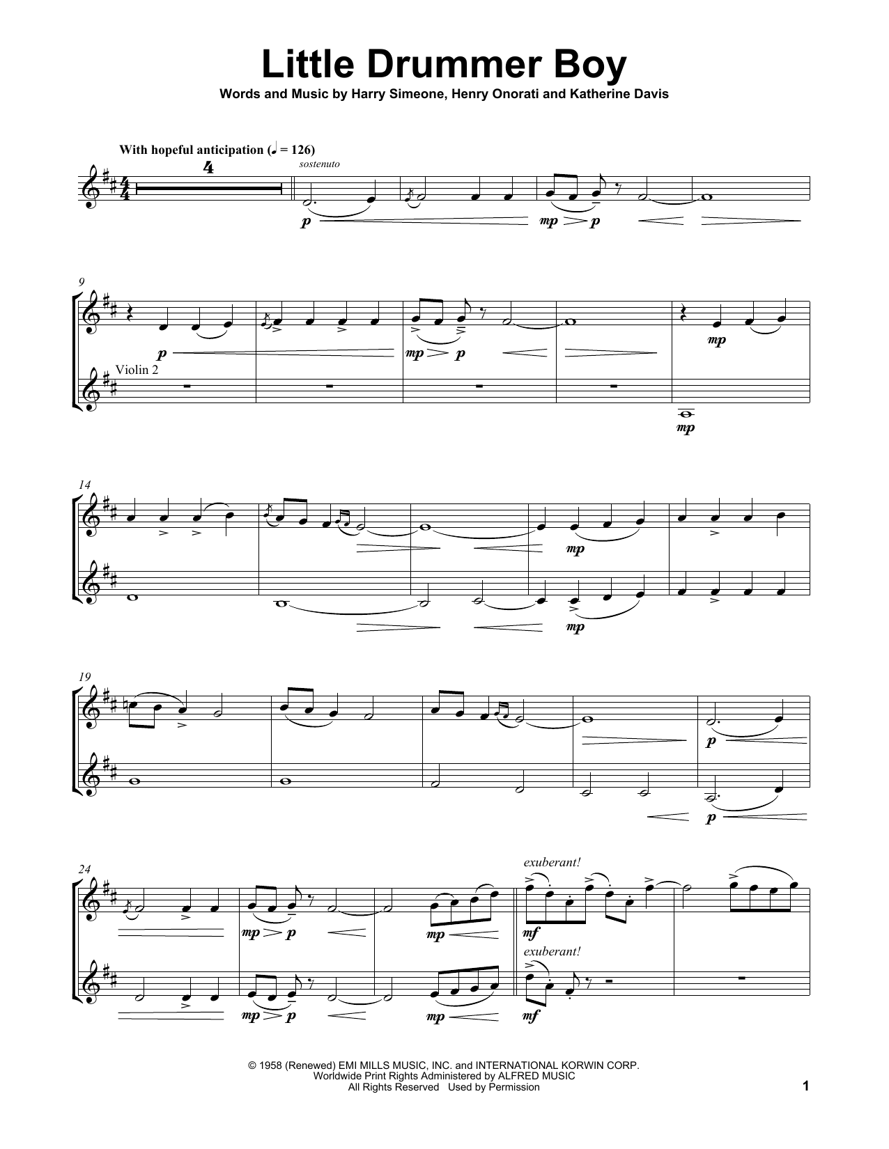 Lindsey Stirling Little Drummer Boy sheet music notes and chords arranged for Violin Duet