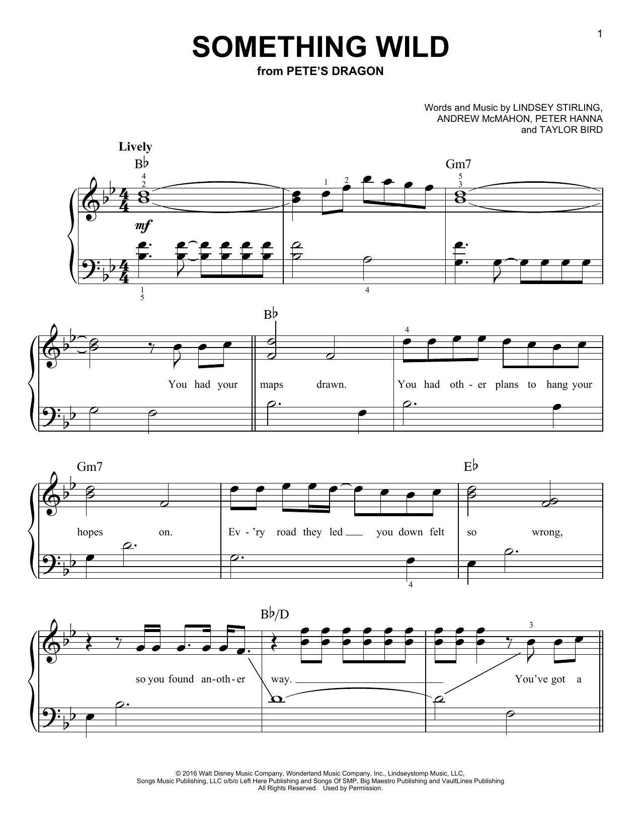 Lindsey Stirling Something Wild sheet music notes and chords arranged for Piano Solo