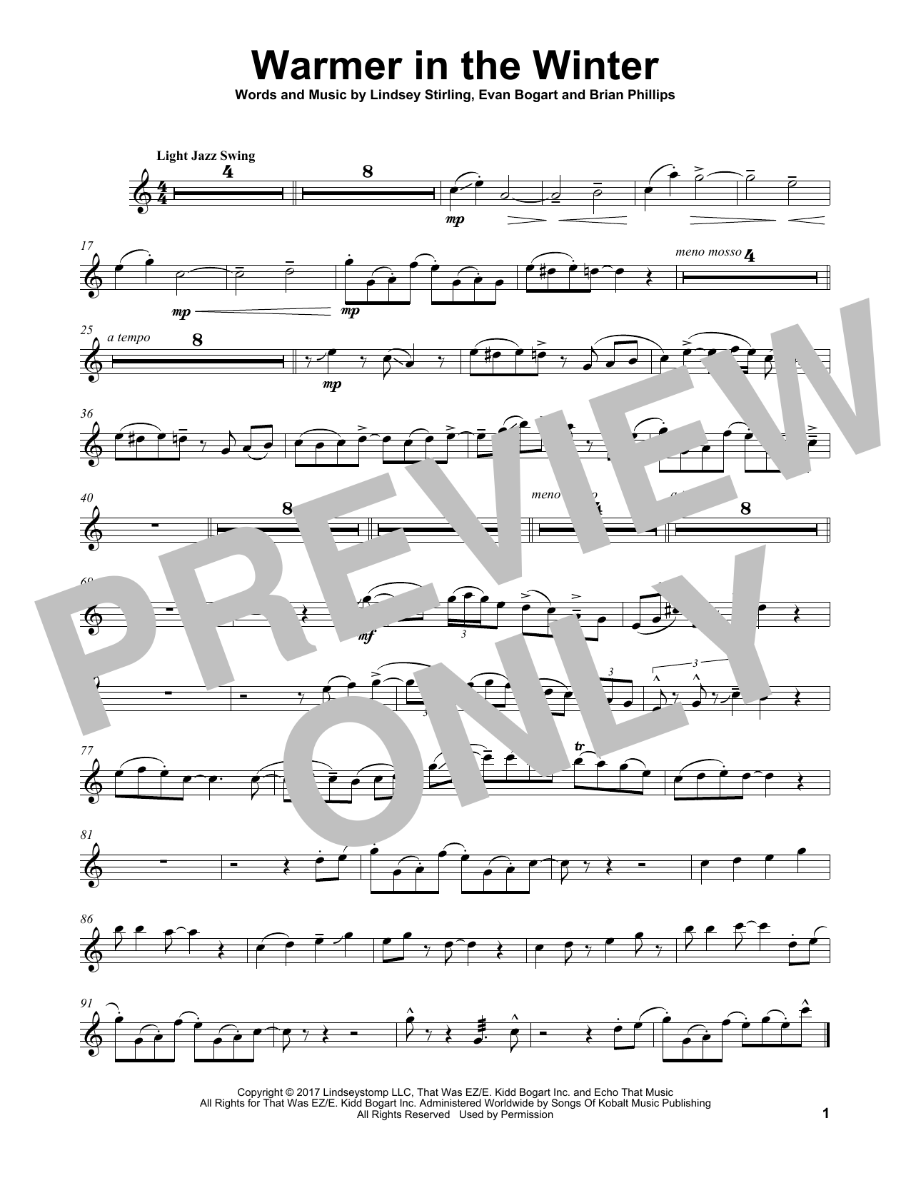 Lindsey Stirling Warmer In The Winter sheet music notes and chords arranged for Violin Solo