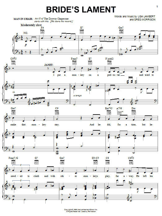 Lisa Lambert Bride's Lament sheet music notes and chords arranged for Piano & Vocal