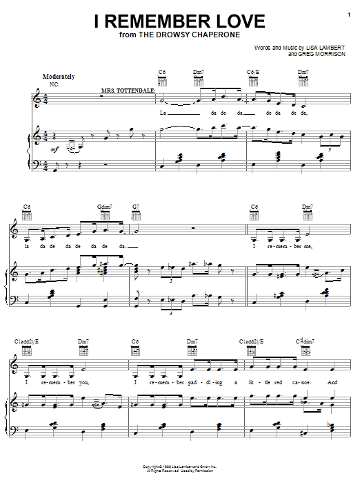 Lisa Lambert I Remember Love sheet music notes and chords arranged for Piano, Vocal & Guitar Chords (Right-Hand Melody)