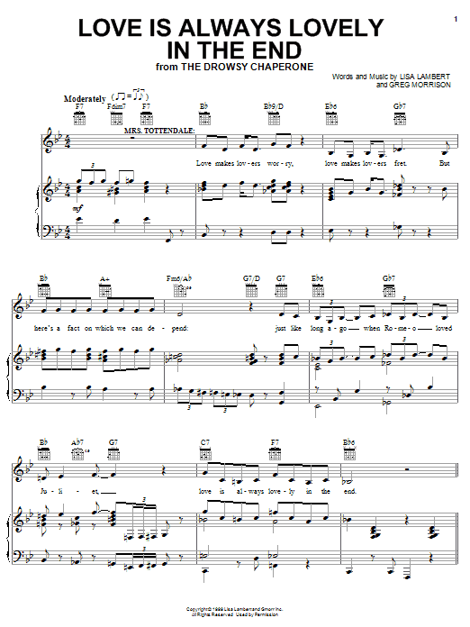 Lisa Lambert Love Is Always Lovely In The End sheet music notes and chords arranged for Piano, Vocal & Guitar Chords (Right-Hand Melody)