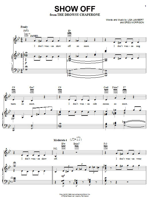 Lisa Lambert Show Off sheet music notes and chords arranged for Lead Sheet / Fake Book