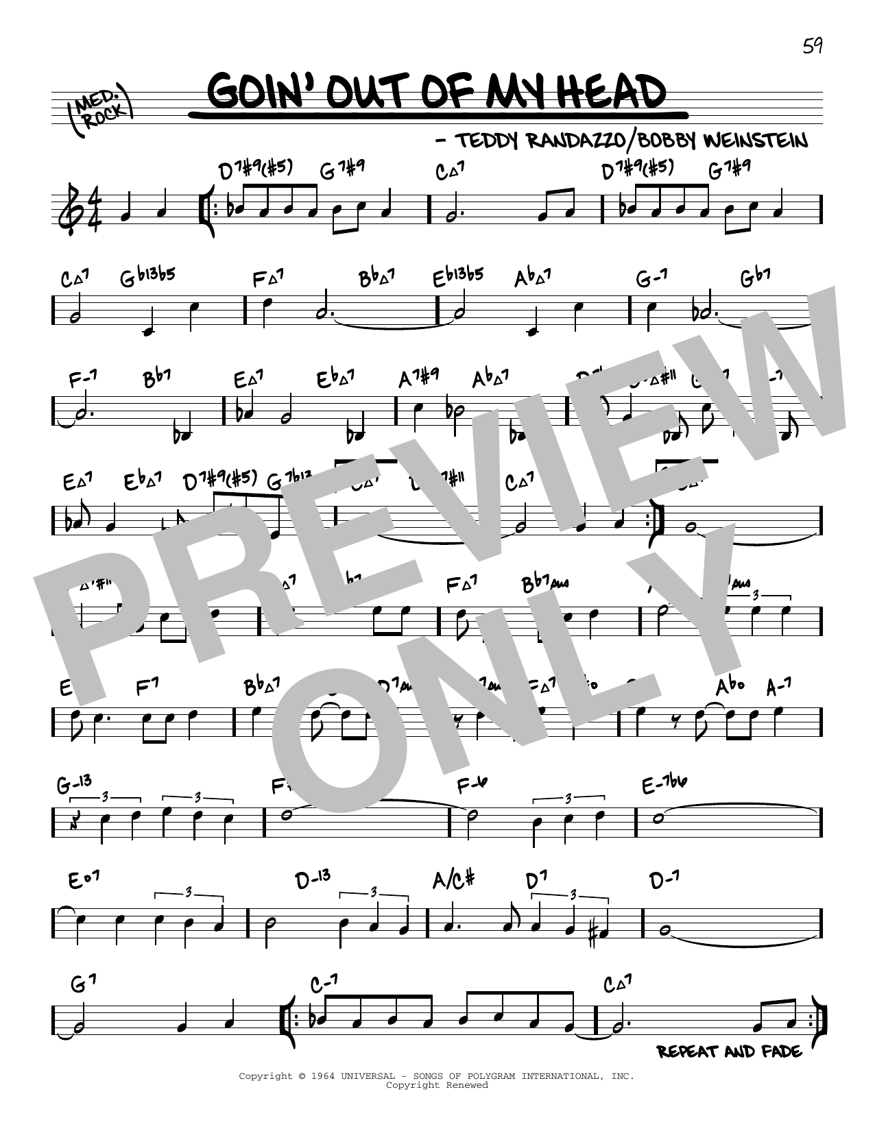 Little Anthony & The Imperials Goin' Out Of My Head (arr. David Hazeltine) sheet music notes and chords arranged for Real Book – Enhanced Chords