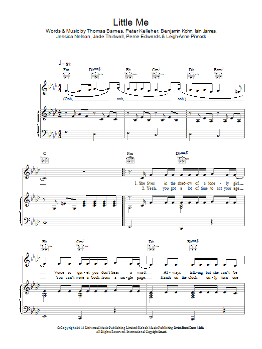 Little Mix Little Me sheet music notes and chords arranged for Piano Chords/Lyrics