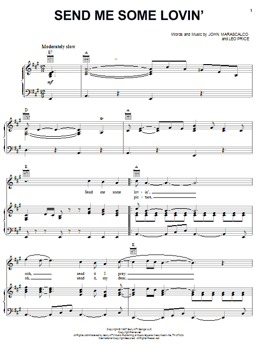 Little Richard Send Me Some Lovin' sheet music notes and chords arranged for Piano, Vocal & Guitar Chords (Right-Hand Melody)