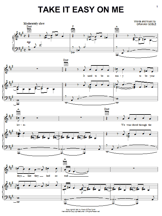 Little River Band Take It Easy On Me sheet music notes and chords arranged for Lead Sheet / Fake Book