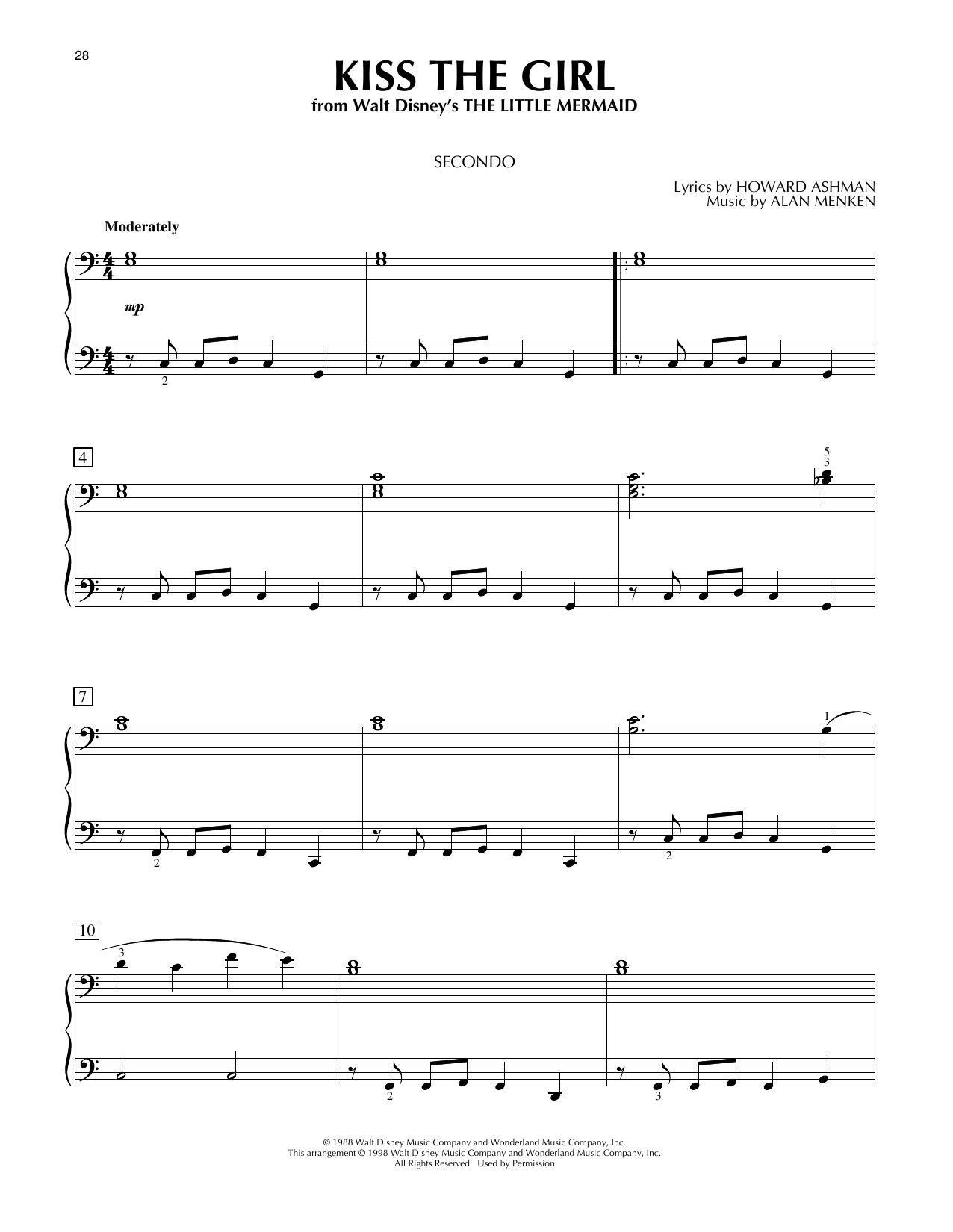 Little Texas Kiss The Girl sheet music notes and chords arranged for Piano Duet