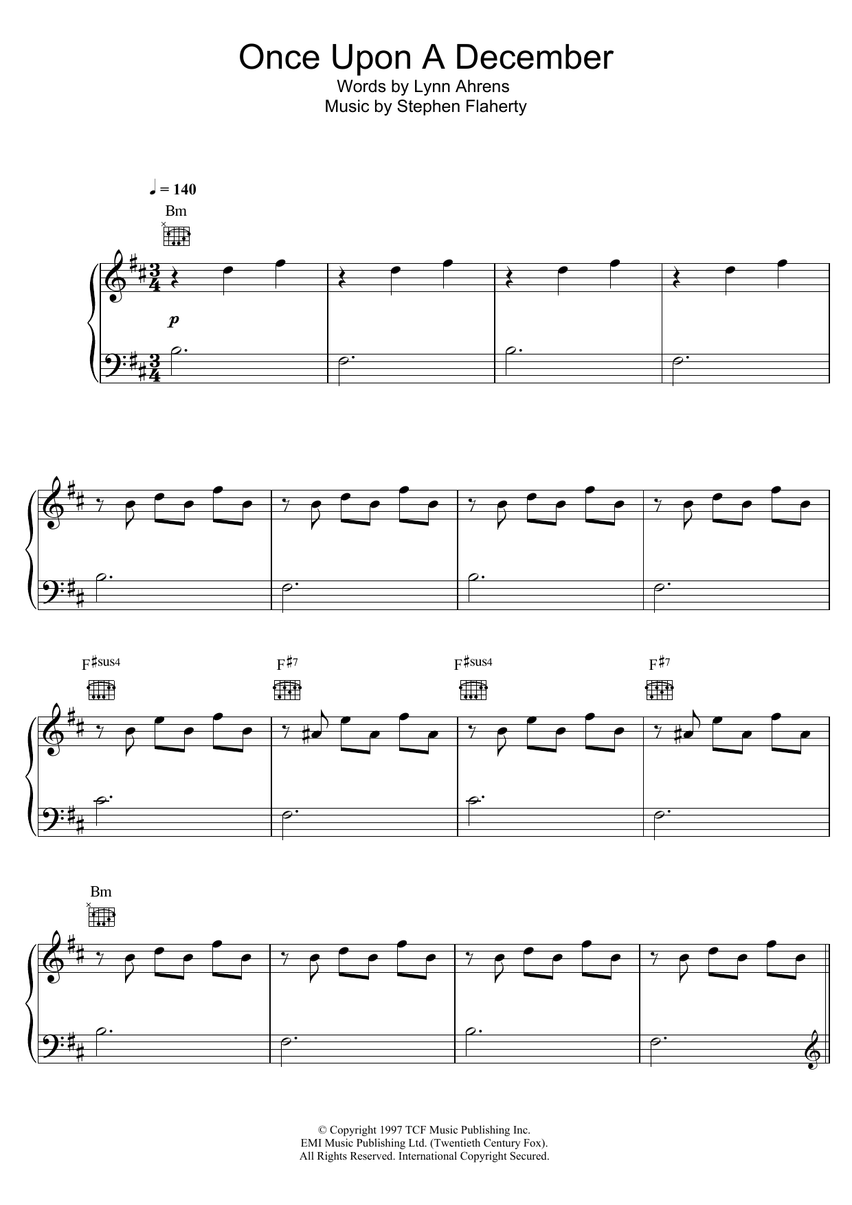 Liz Callaway Once Upon A December (from Anastasia) sheet music notes and chords arranged for Piano, Vocal & Guitar Chords (Right-Hand Melody)