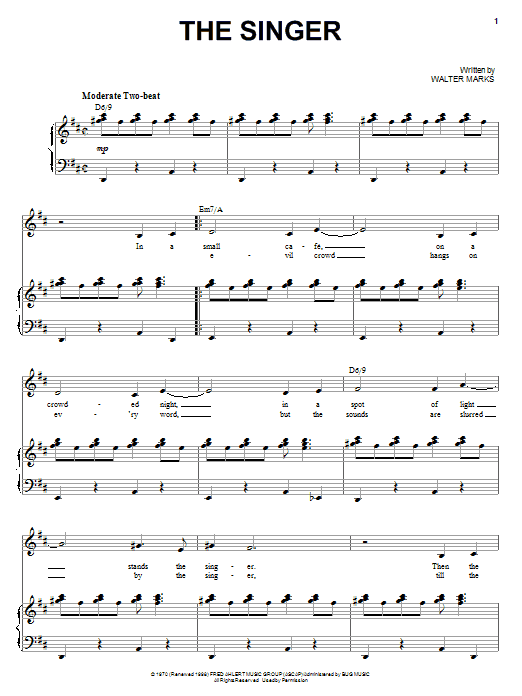 Liza Minnelli The Singer sheet music notes and chords arranged for Piano & Vocal