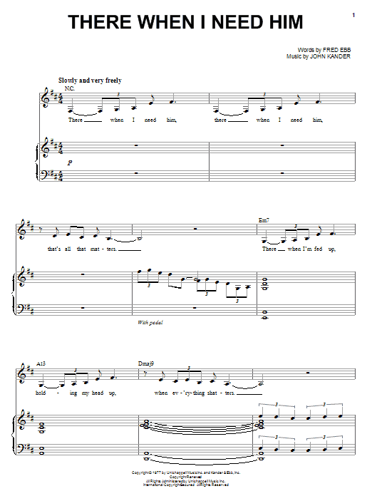 Liza Minnelli There When I Need Him sheet music notes and chords arranged for Piano & Vocal