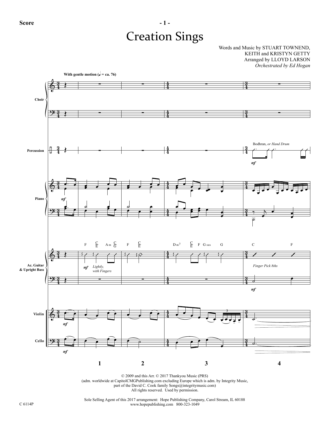 Lloyd Larson Creation Sings - Full Score sheet music notes and chords arranged for Choir Instrumental Pak