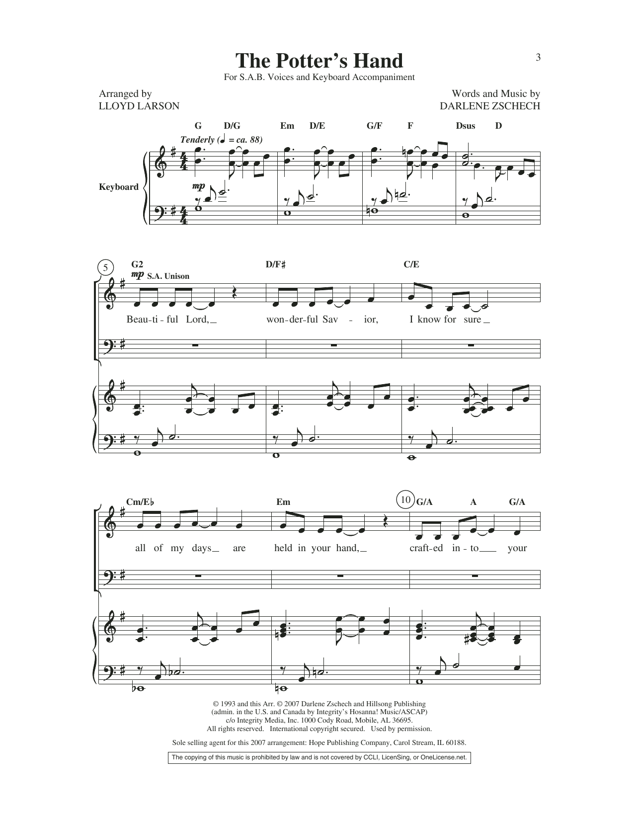 Lloyd Larson The Potter's Hand sheet music notes and chords arranged for SATB Choir