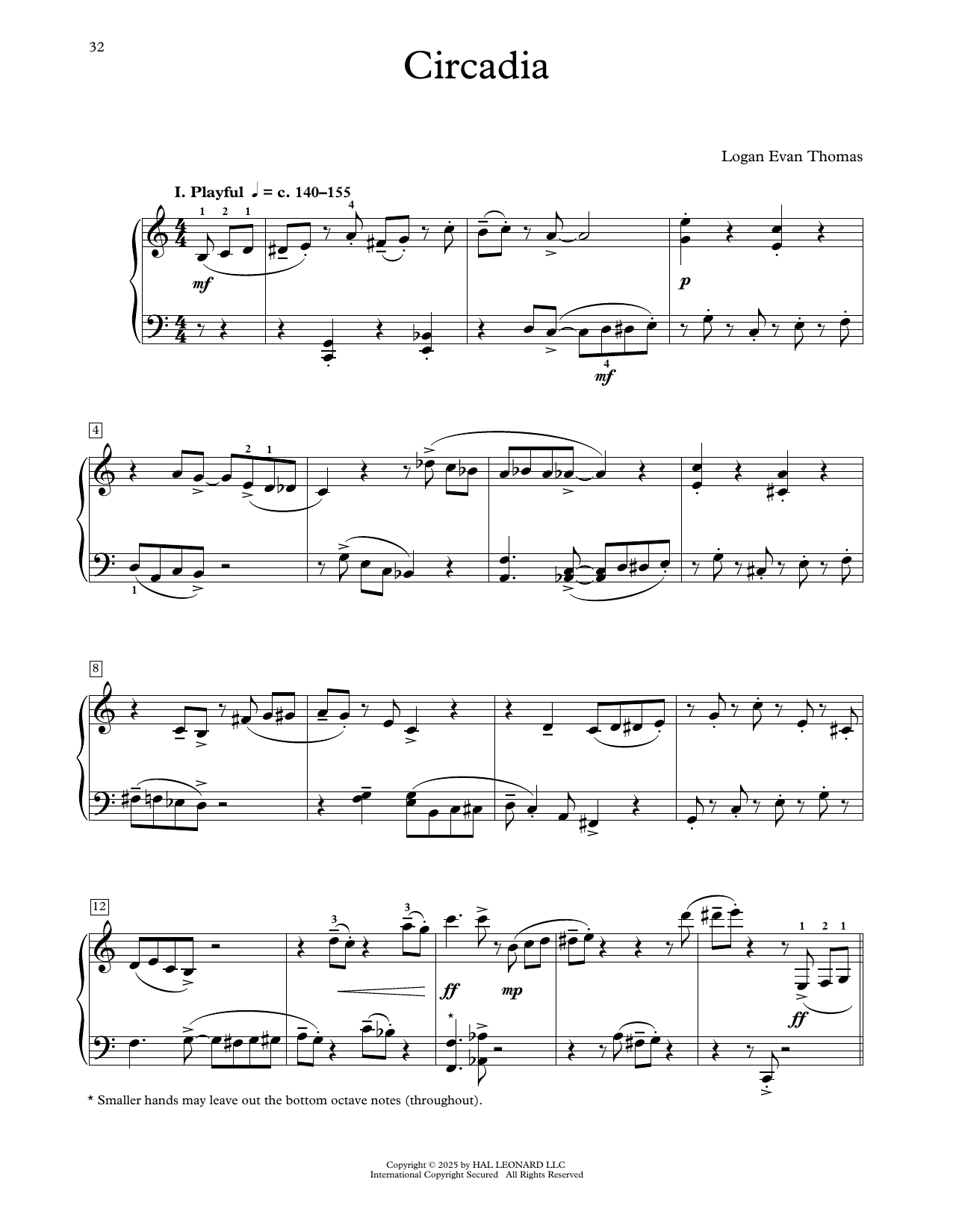 Logan Evan Thomas Circadia sheet music notes and chords arranged for Educational Piano