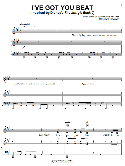 Lorraine Feather I've Got You Beat sheet music notes and chords arranged for Piano, Vocal & Guitar Chords (Right-Hand Melody)