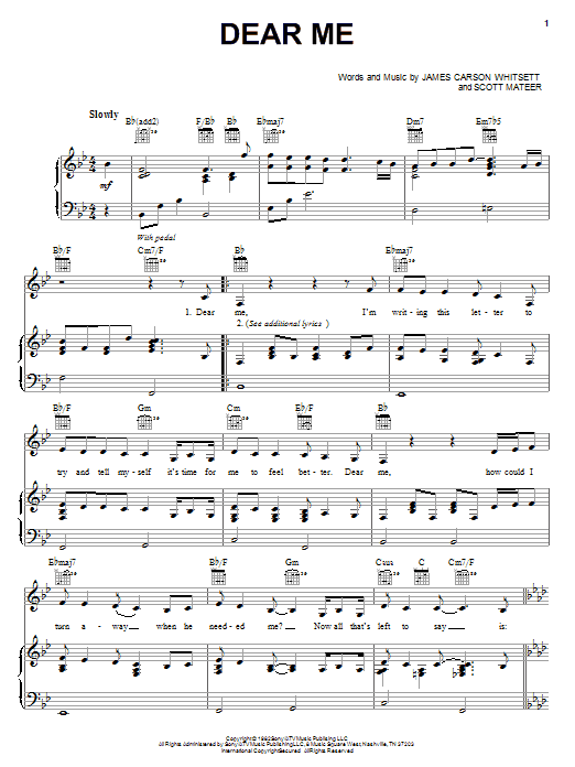 Lorrie Morgan Dear Me sheet music notes and chords arranged for Piano, Vocal & Guitar Chords (Right-Hand Melody)