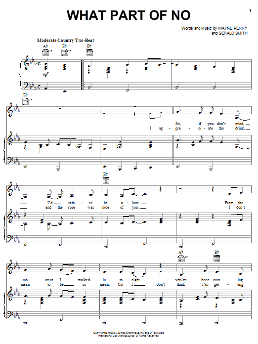 Lorrie Morgan What Part Of No sheet music notes and chords arranged for Piano, Vocal & Guitar Chords (Right-Hand Melody)