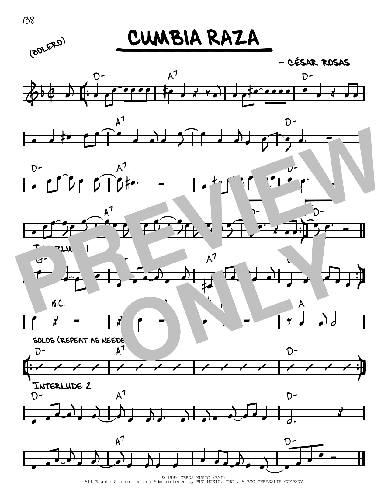 Los Lobos Cumbia Raza sheet music notes and chords arranged for Real Book – Melody & Chords