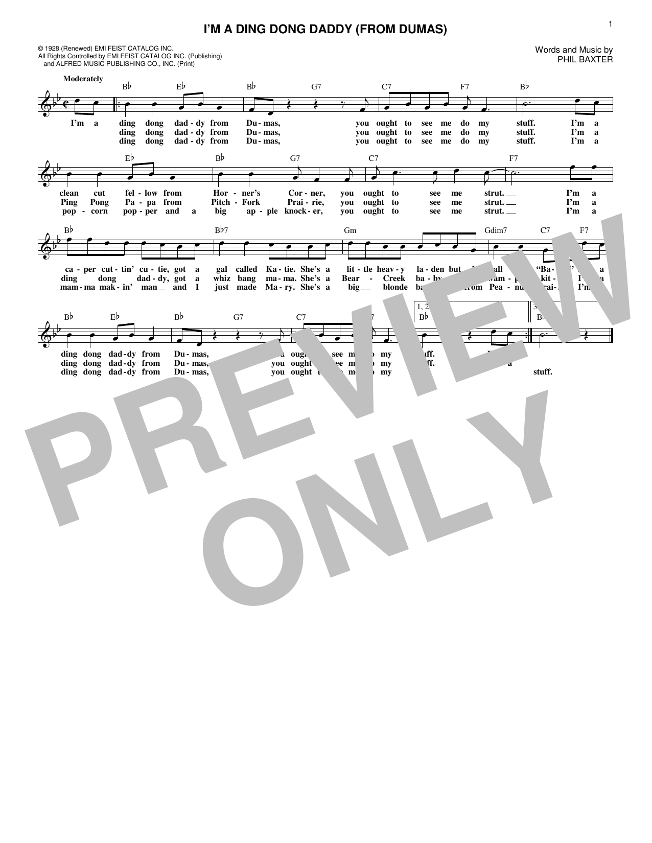 Louis Armstrong I'm A Ding Dong Daddy (From Dumas) sheet music notes and chords arranged for Trumpet Transcription