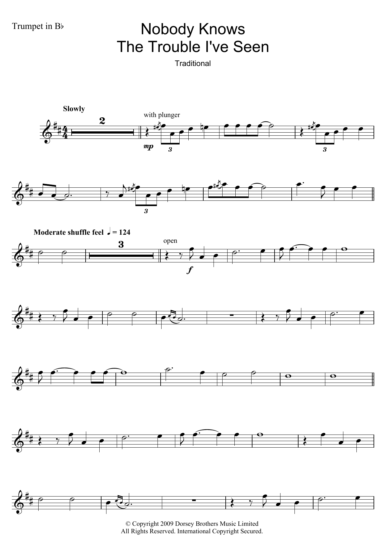 Louis Armstrong Nobody Knows The Trouble I've Seen sheet music notes and chords arranged for Alto Sax Solo