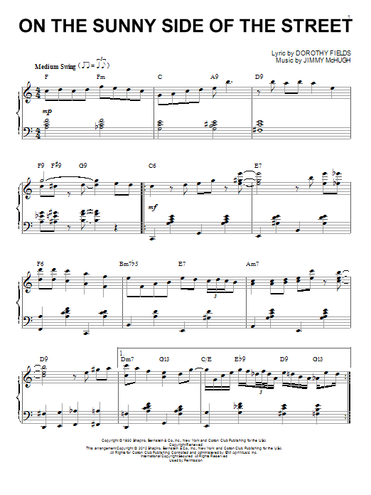 Louis Armstrong On The Sunny Side Of The Street (arr. Brent Edstrom) sheet music notes and chords arranged for Piano Solo