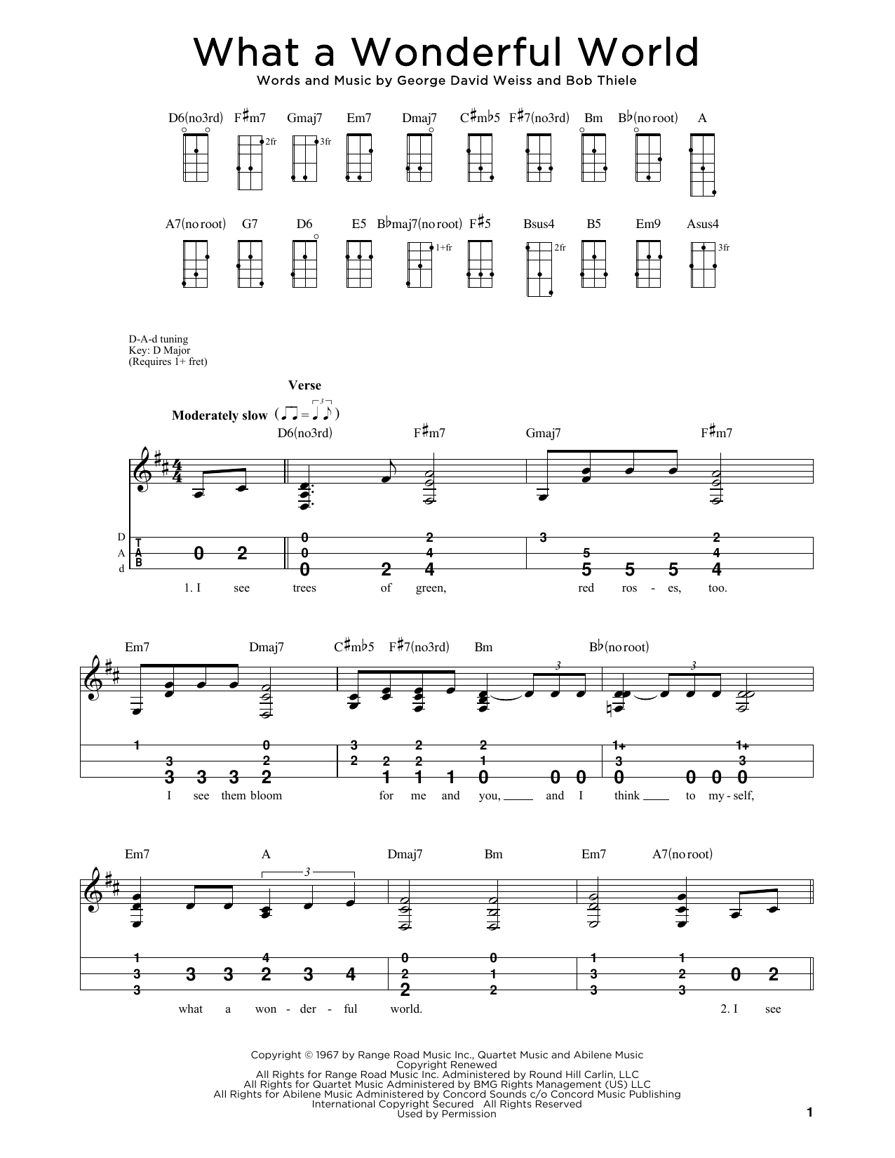 Louis Armstrong What A Wonderful World (arr. Steven B. Eulberg) sheet music notes and chords arranged for Dulcimer
