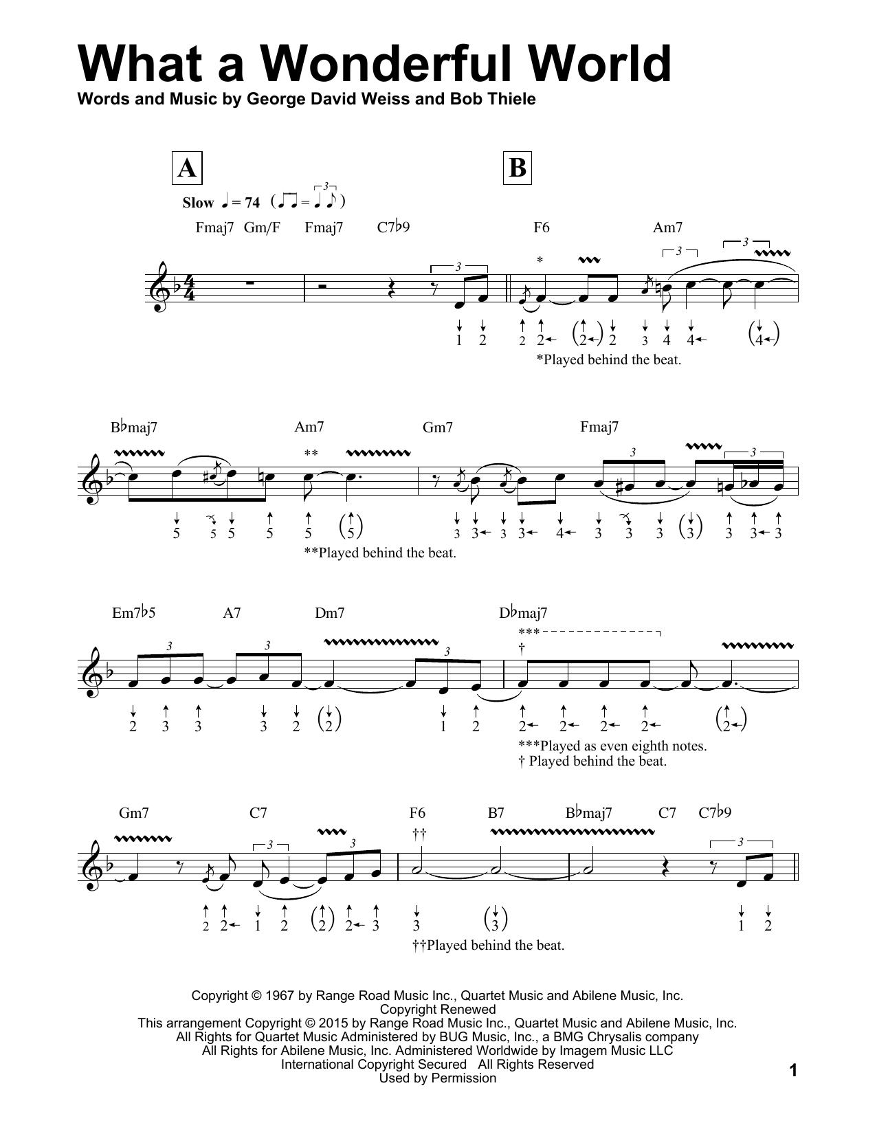 Louis Armstrong What A Wonderful World (arr. Will Galison) sheet music notes and chords arranged for Harmonica