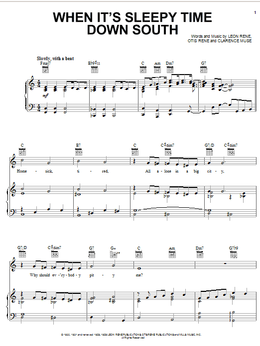 Louis Armstrong When It's Sleepy Time Down South sheet music notes and chords arranged for Solo Guitar