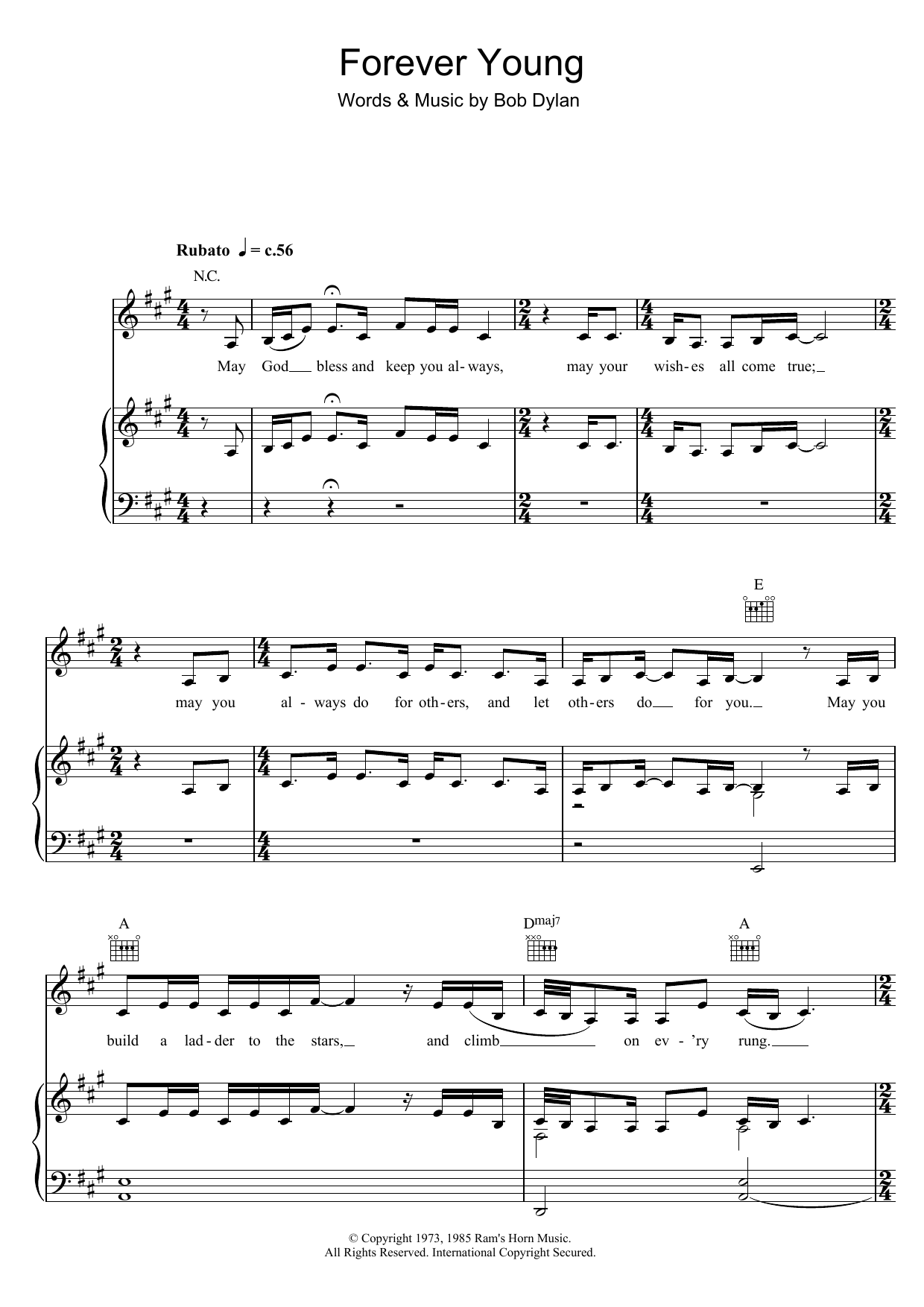 Louisa Johnson Forever Young sheet music notes and chords arranged for Piano, Vocal & Guitar Chords