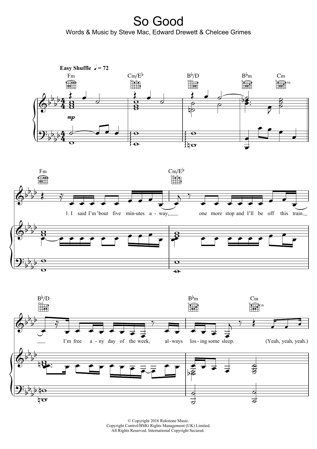 Louisa Johnson So Good sheet music notes and chords arranged for Beginner Piano