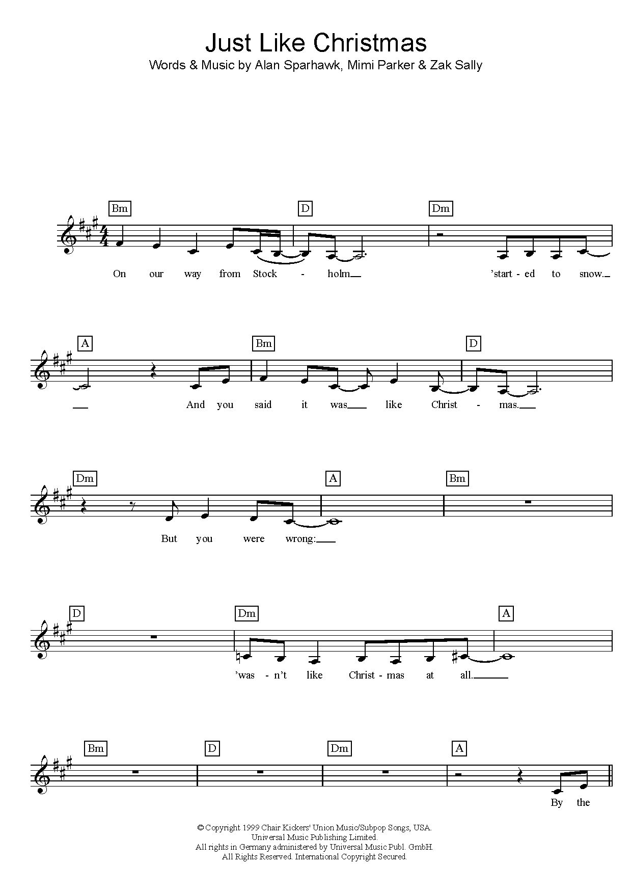 Low Just Like Christmas sheet music notes and chords arranged for Guitar Chords/Lyrics