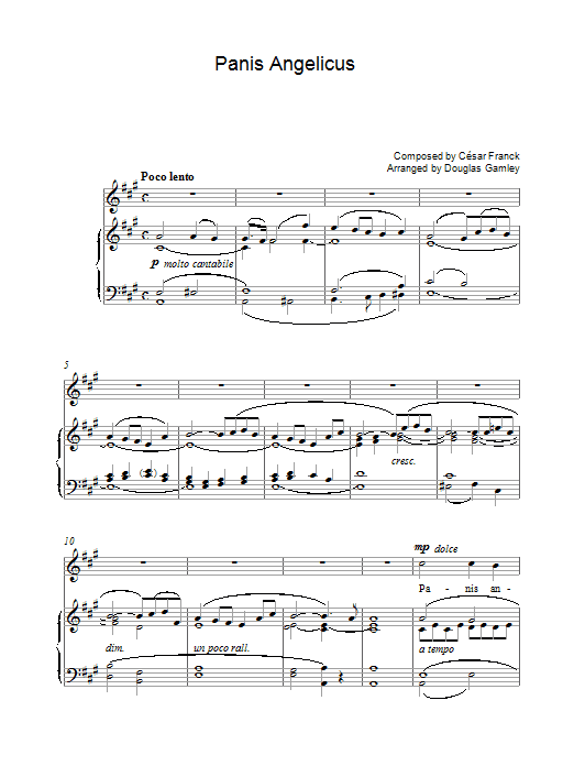 Luciano Pavarotti Panis Angelicus sheet music notes and chords arranged for Piano, Vocal & Guitar Chords