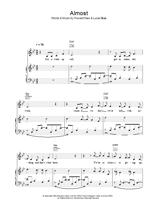 Lucie Silvas Almost sheet music notes and chords arranged for Piano, Vocal & Guitar Chords