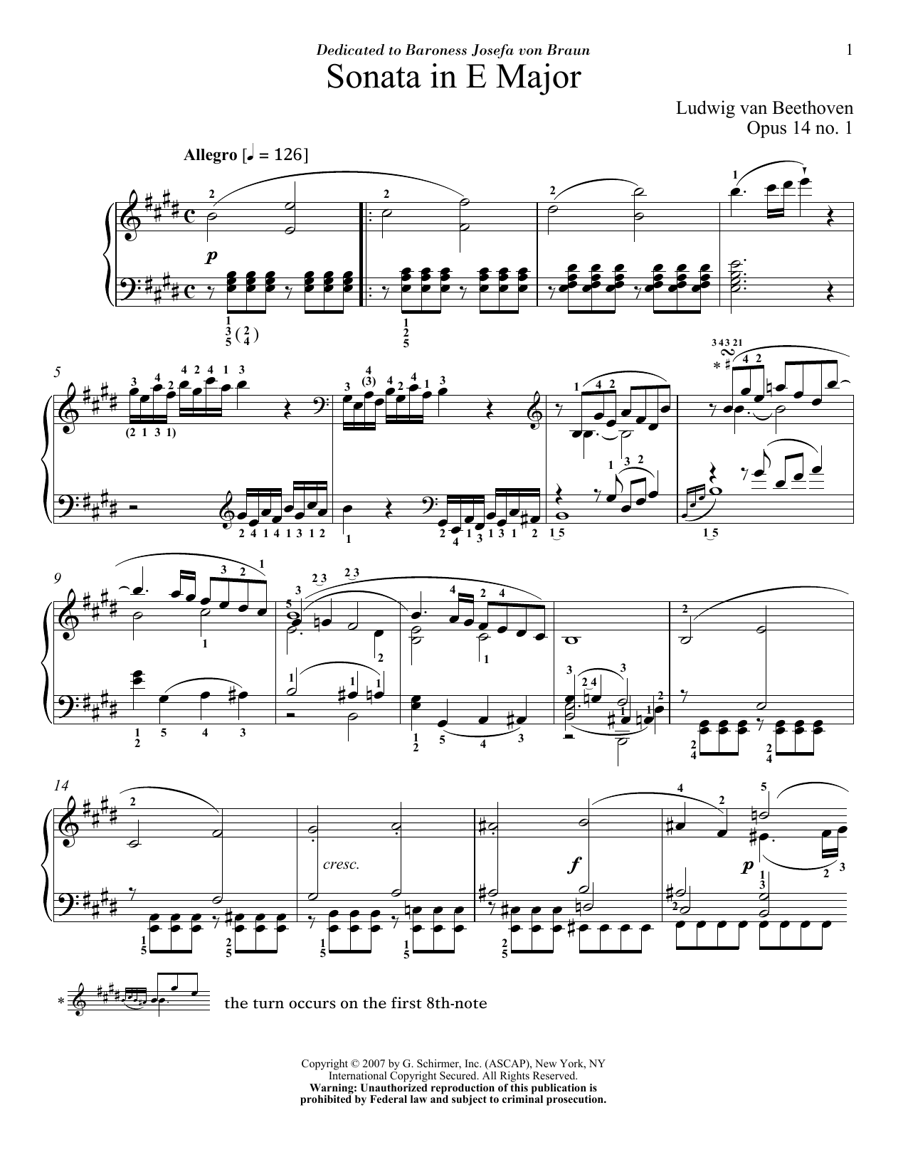 Ludwig van Beethoven Piano Sonata No. 9, Op. 14, No. 1 sheet music notes and chords arranged for Piano Solo