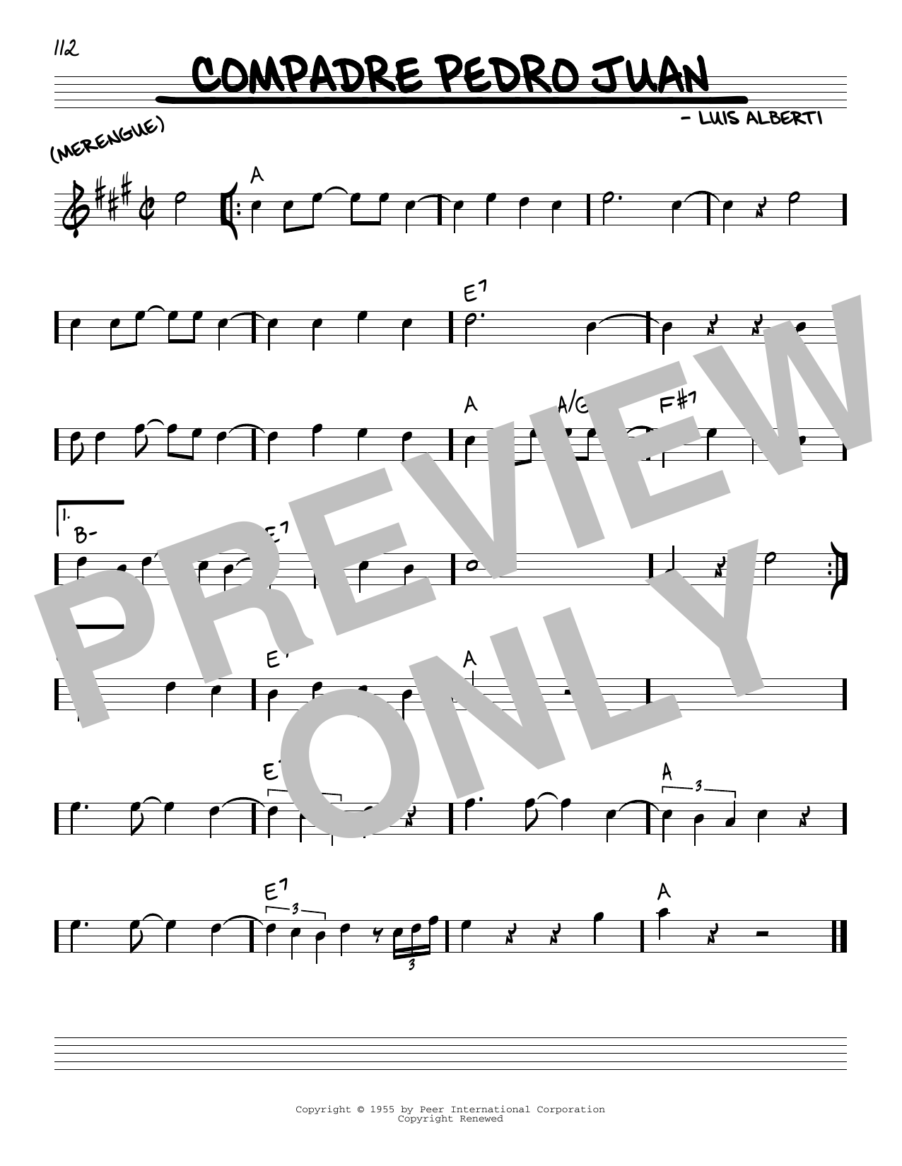 Luis Alberti Compadre Pedro Juan sheet music notes and chords arranged for Real Book – Melody & Chords