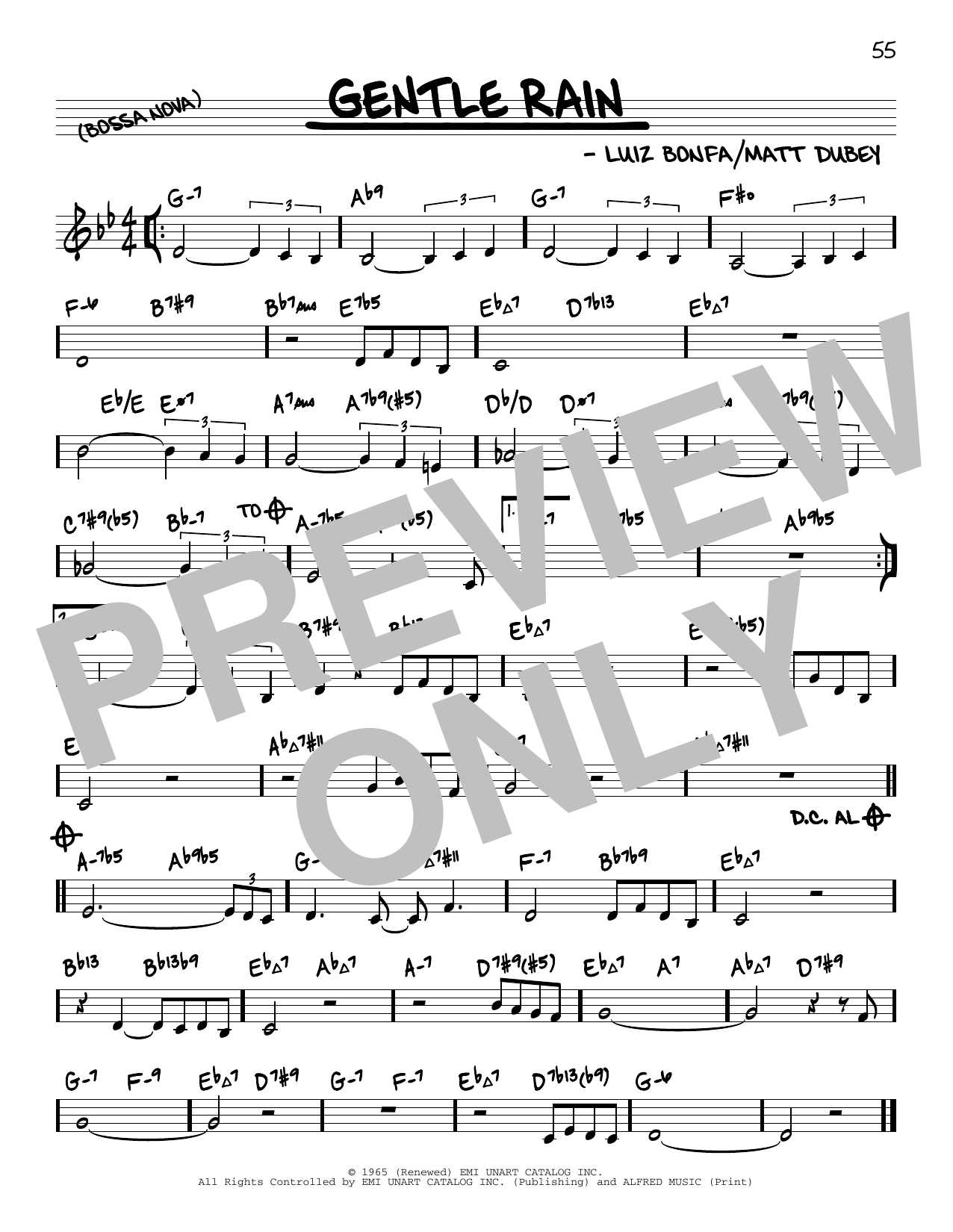 Luiz Bonfa Gentle Rain (arr. David Hazeltine) sheet music notes and chords arranged for Real Book – Enhanced Chords