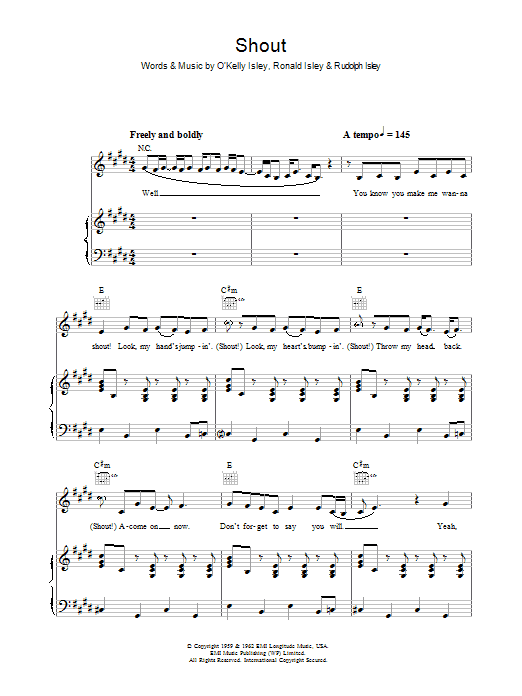 Lulu Shout sheet music notes and chords arranged for Beginner Piano