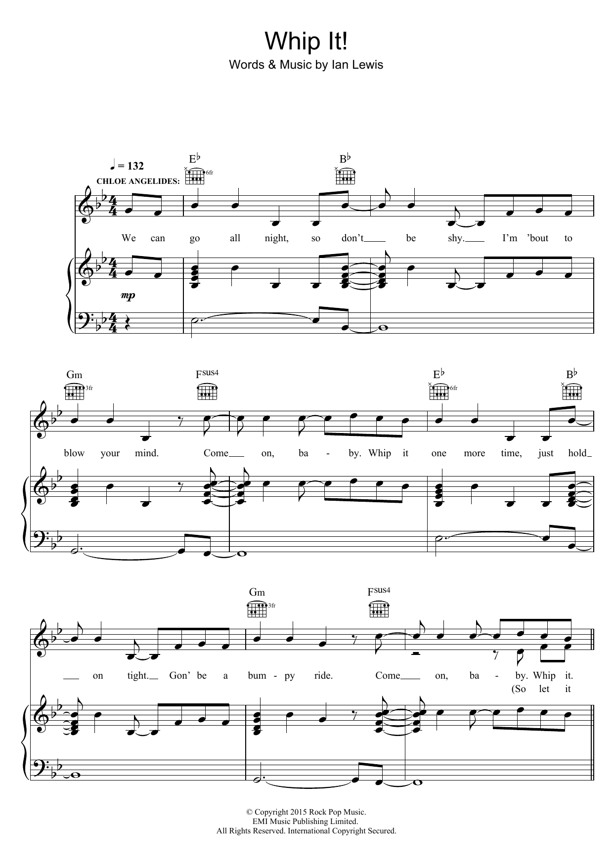 LunchMoney Lewis Whip It sheet music notes and chords arranged for Piano, Vocal & Guitar Chords