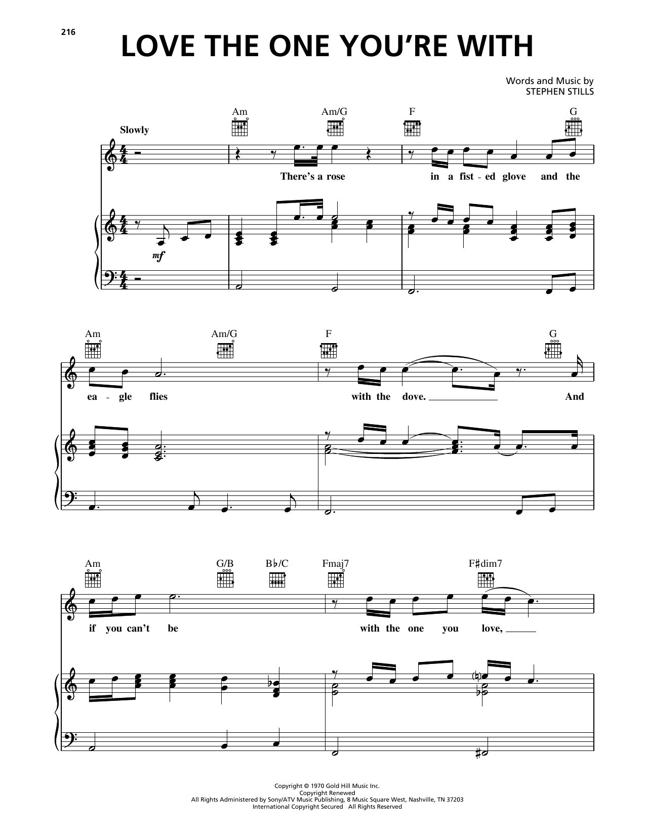 Luther Vandross Love The One You're With sheet music notes and chords arranged for Piano, Vocal & Guitar Chords (Right-Hand Melody)