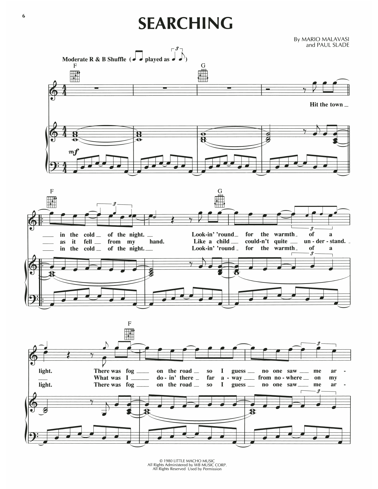 Luther Vandross Searching sheet music notes and chords arranged for Piano, Vocal & Guitar Chords (Right-Hand Melody)