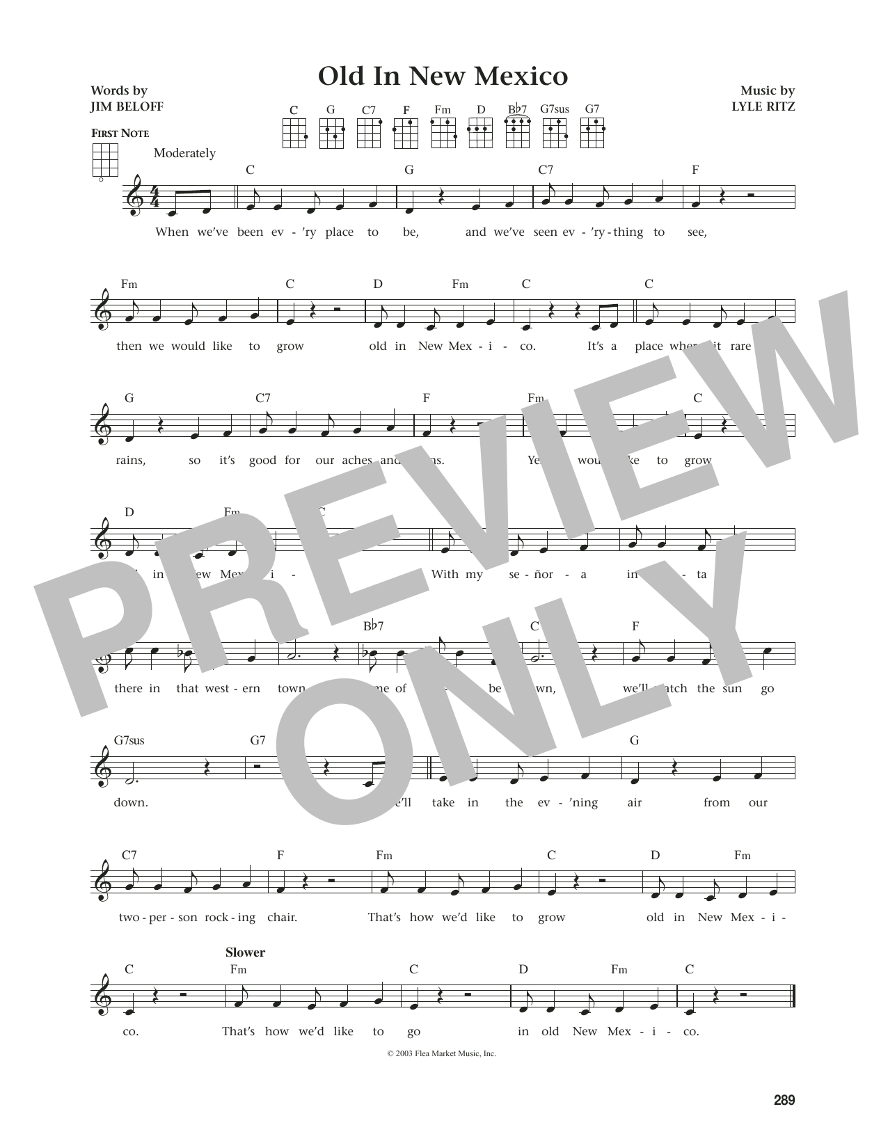 Lyle Ritz Old In New Mexico (from The Daily Ukulele) (arr. Jim Beloff) sheet music notes and chords arranged for Ukulele